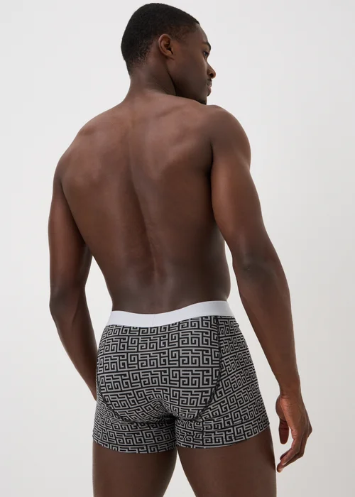 5 Pack Navy Metallic Geometric Print Trunks - S Image 2