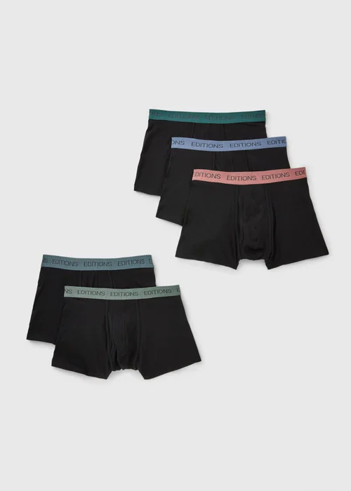 5 Pack Black Editions Waistband Trunks - XS Image 1