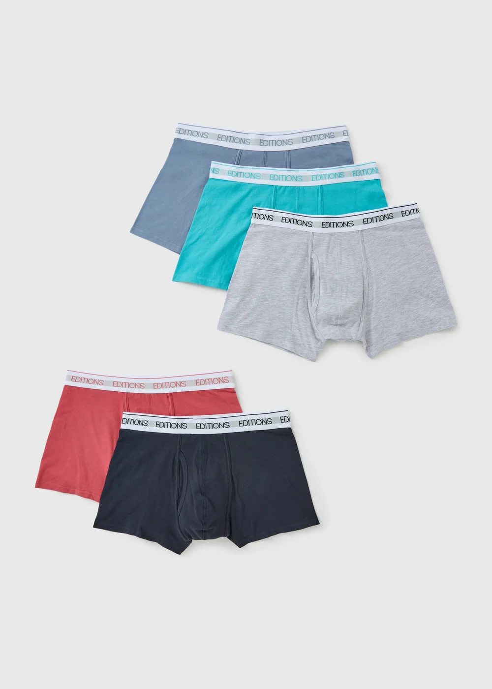 5 Pack Multicolour Editions Waistband Trunks - XS Image 1