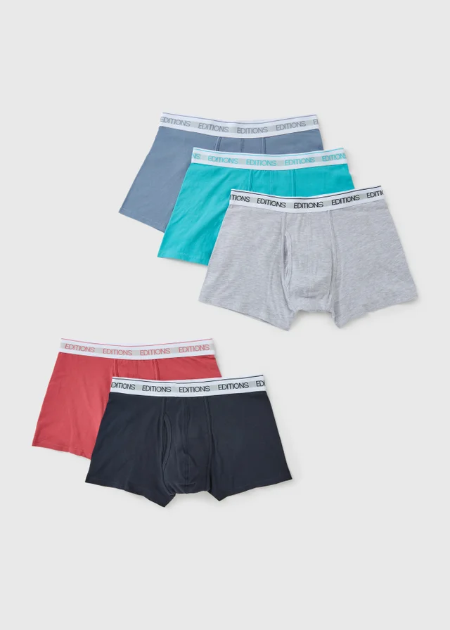 5 Pack Multicolour Editions Waistband Trunks