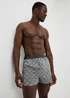 5 Pack Grey Geometric Print Loose Fit Boxers - S Image 2