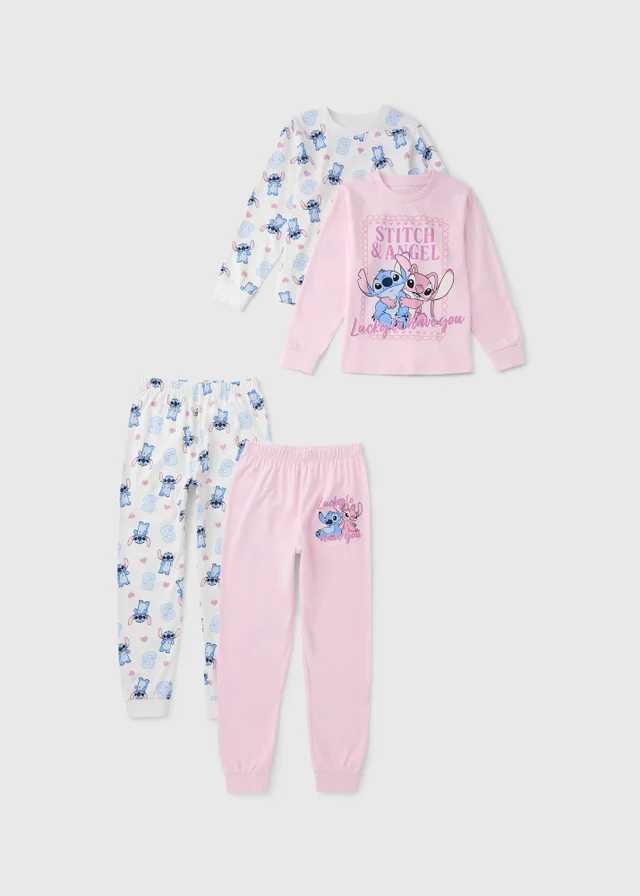 2 Pack Disney Stitch Girls Long Pyjama Sets (3-13yrs)