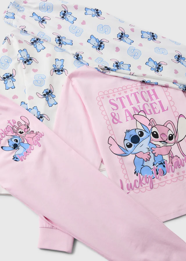 2 Pack Disney Stitch Girls Long Pyjama Sets (3-13yrs)
