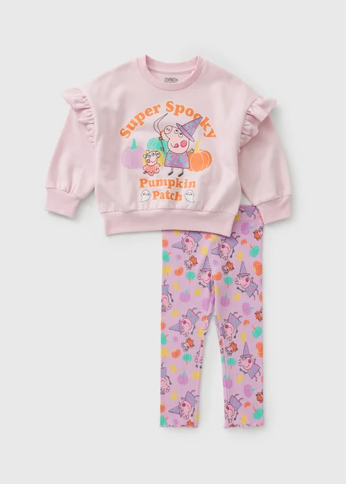 Peppa Pig Pink Girls Pumpkin Sweatshirt & Legging Set (1-5yrs) - 2-3 Yrs Image 1