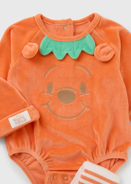 Winnie The Pooh Baby Orange Pumpkin Suit Set - 0-3 months Image 2