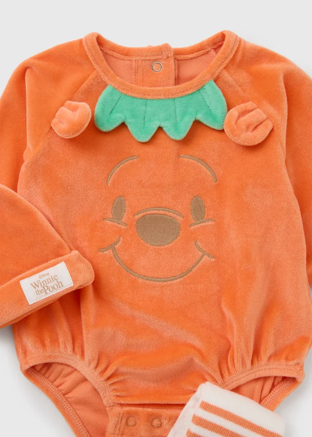 Winnie The Pooh Baby Orange Pumpkin Suit Set