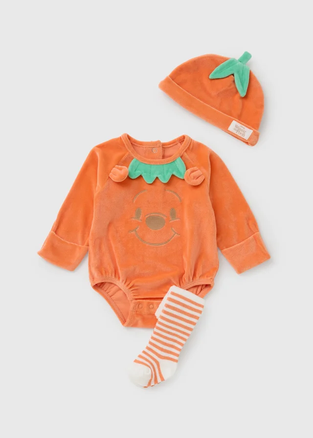 Winnie The Pooh Baby Orange Pumpkin Suit Set