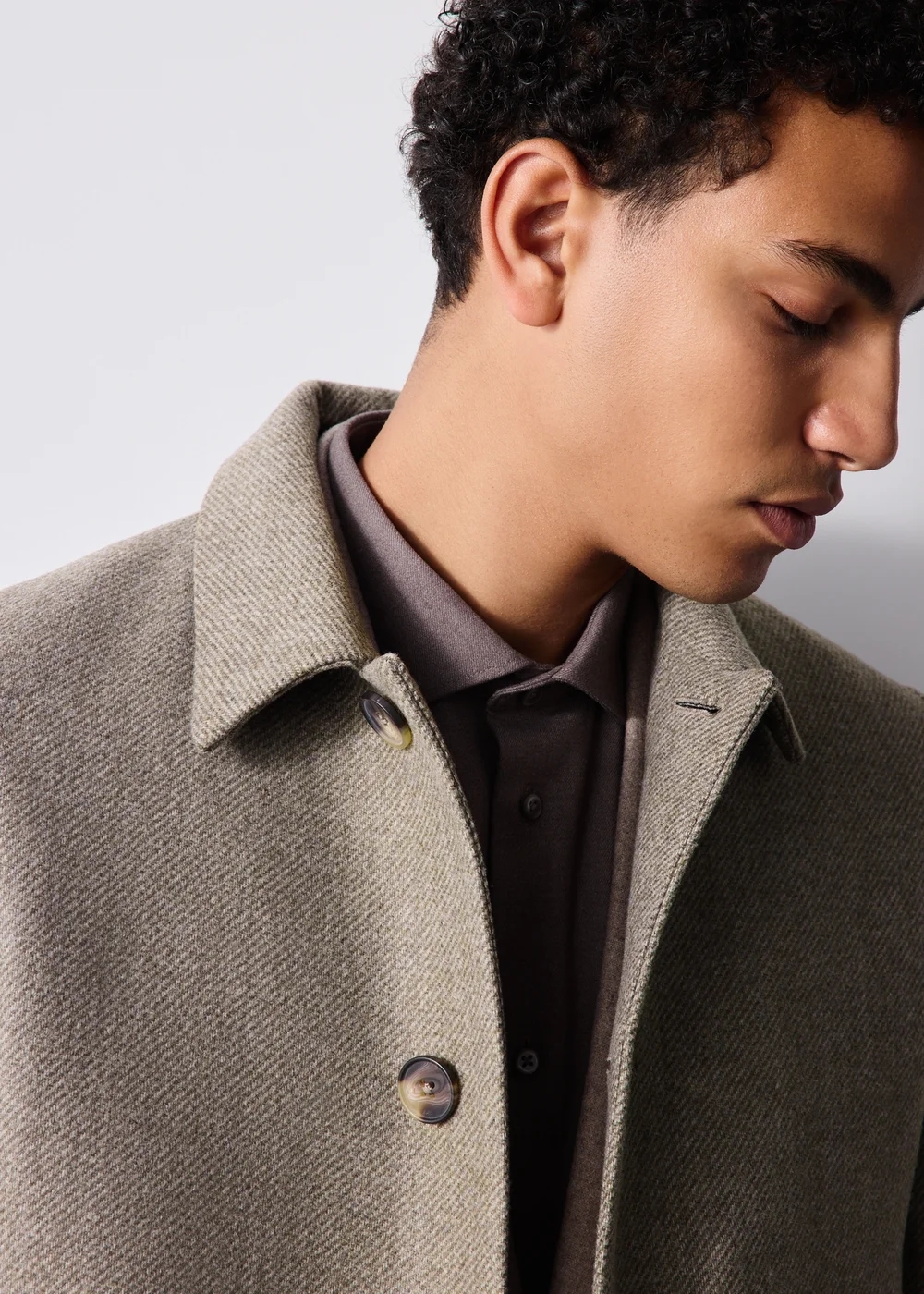 Men's Stone Overcoat - XS Image 4