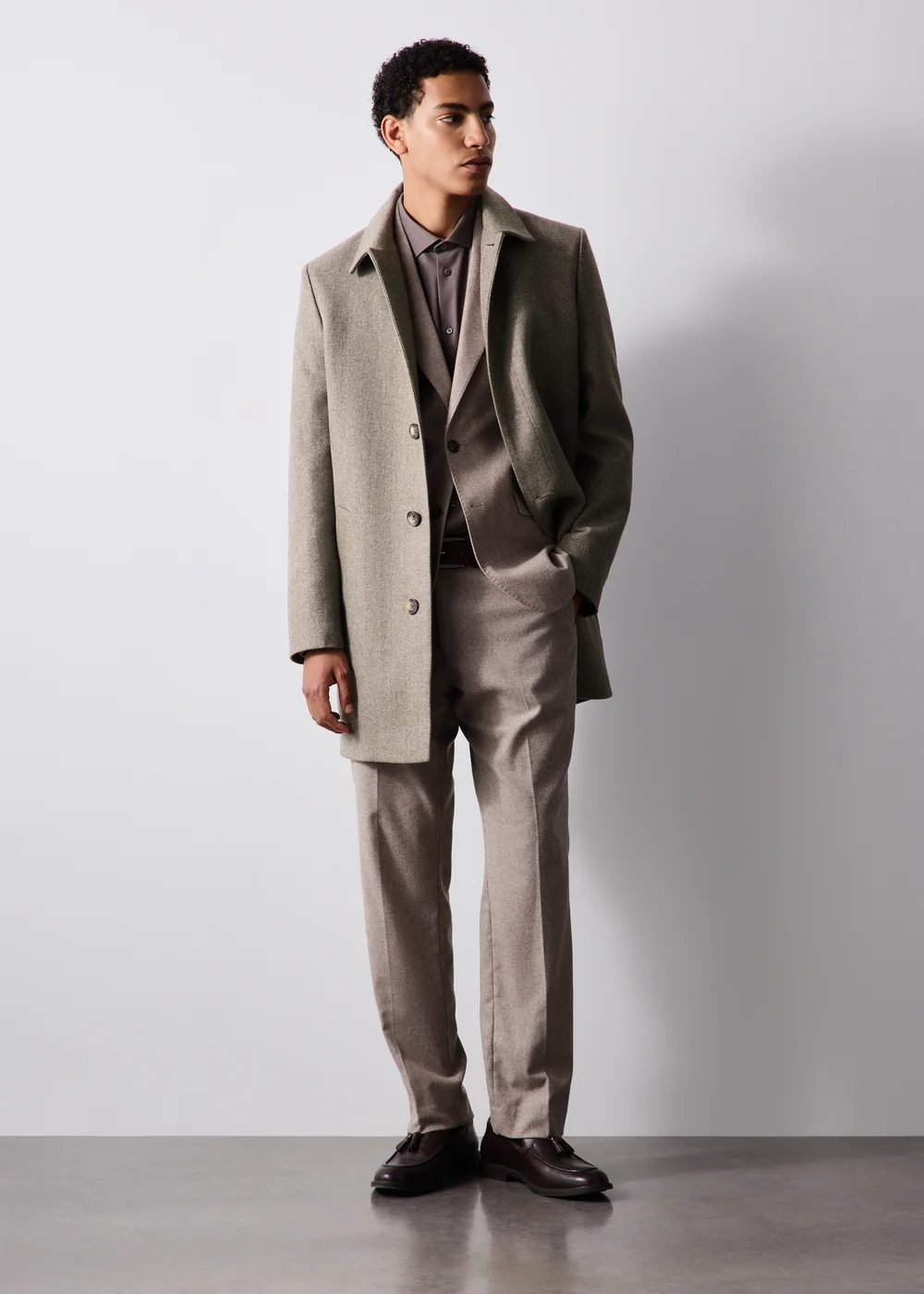 Men's Stone Overcoat - XS Image 1