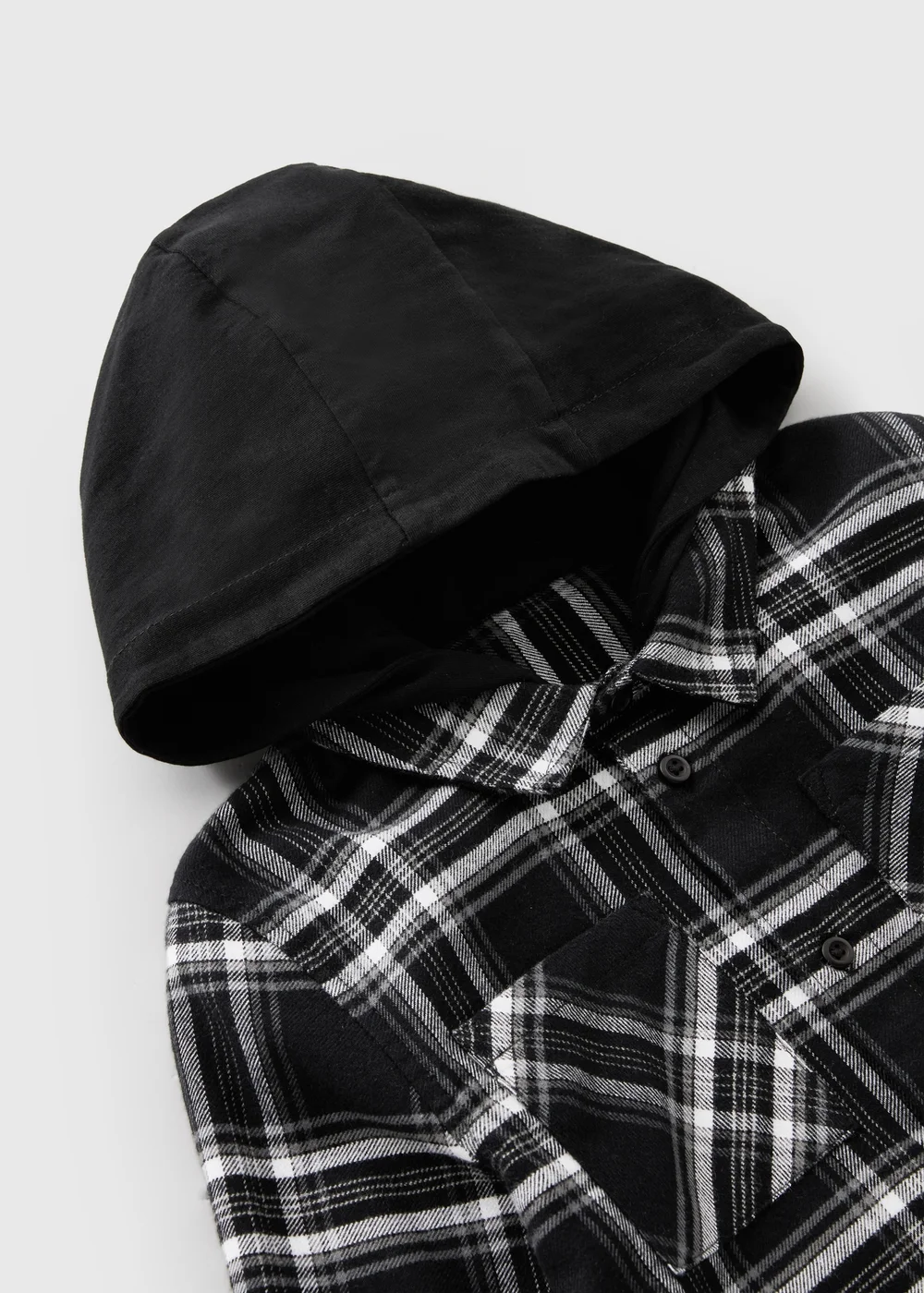 Boys Black Check Hooded Shacket (1-8 Yrs) - 2-3 Yrs Image 2