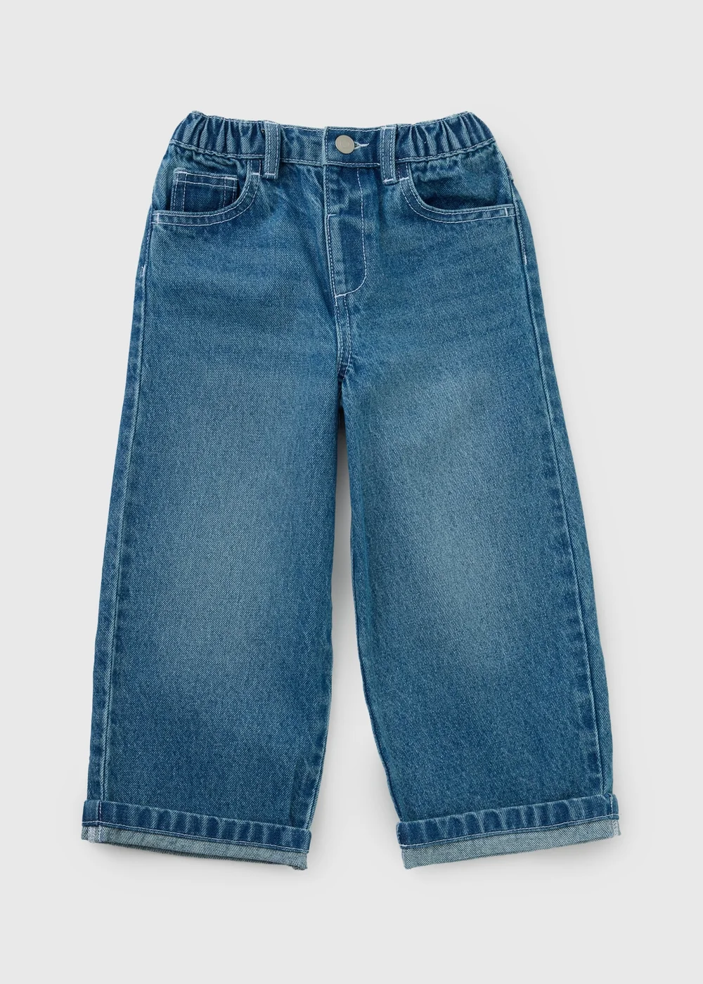 Boys Blue Turn Up Loose Fit Jeans (1-8yrs) - 1-1.5 Yrs Image 1