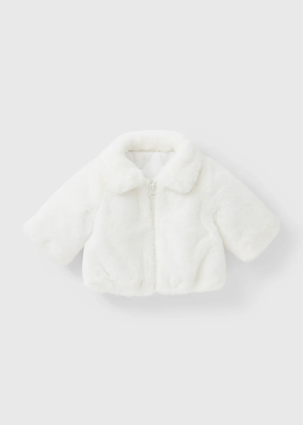 Baby Cream Faux Fur Jacket (0-23mths) - Up to 1 Month Image 1