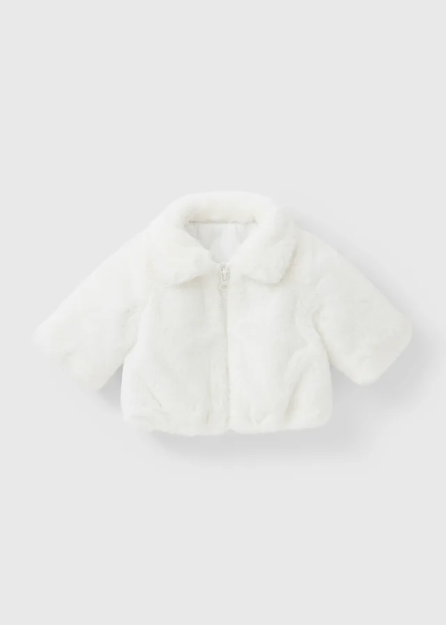 Baby Cream Faux Fur Jacket (0-23mths)