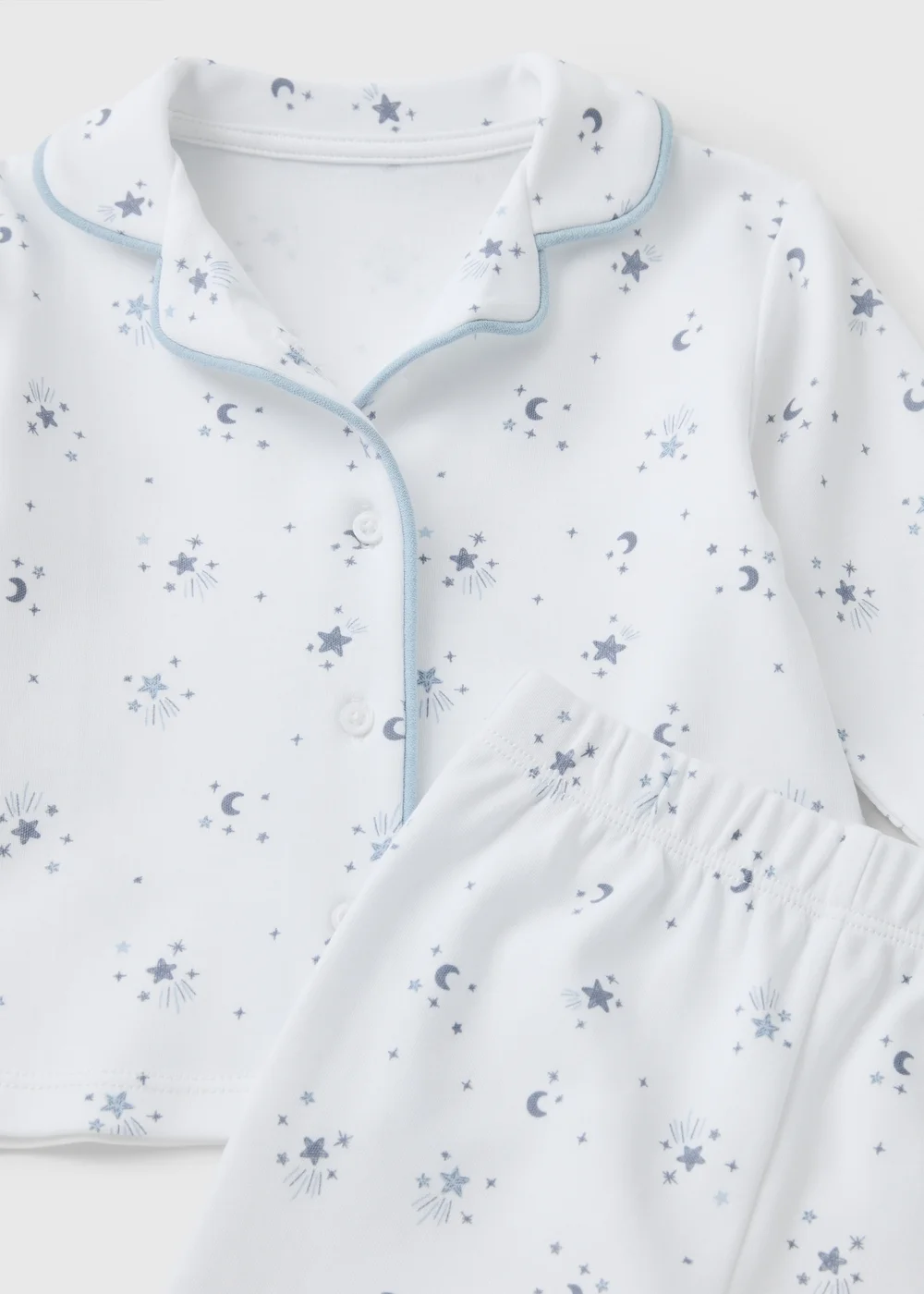 Baby Blue Star Button Up Pyjama Set (0-23mths) - 0-3 months Image 2