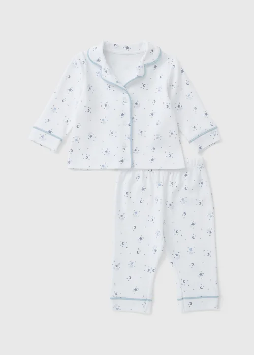 Baby Blue Star Button Up Pyjama Set (0-23mths) - 0-3 months Image 1