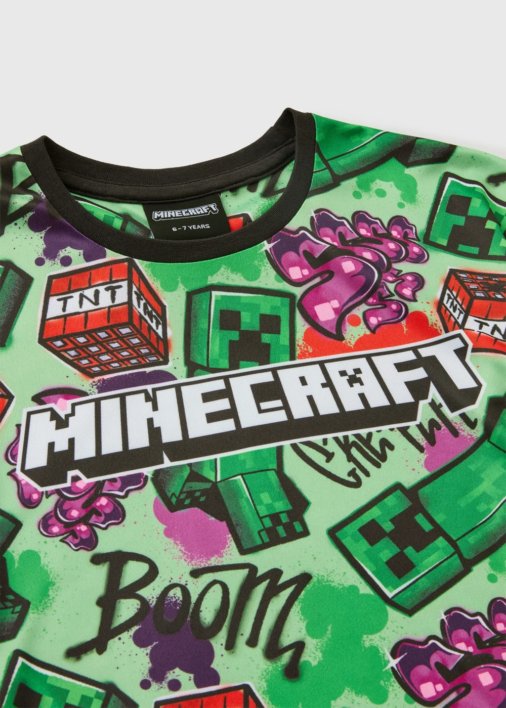 Minecraft Boys Green Graffiti T-Shirt (4-13yrs) - 4-5 Yrs Image 2