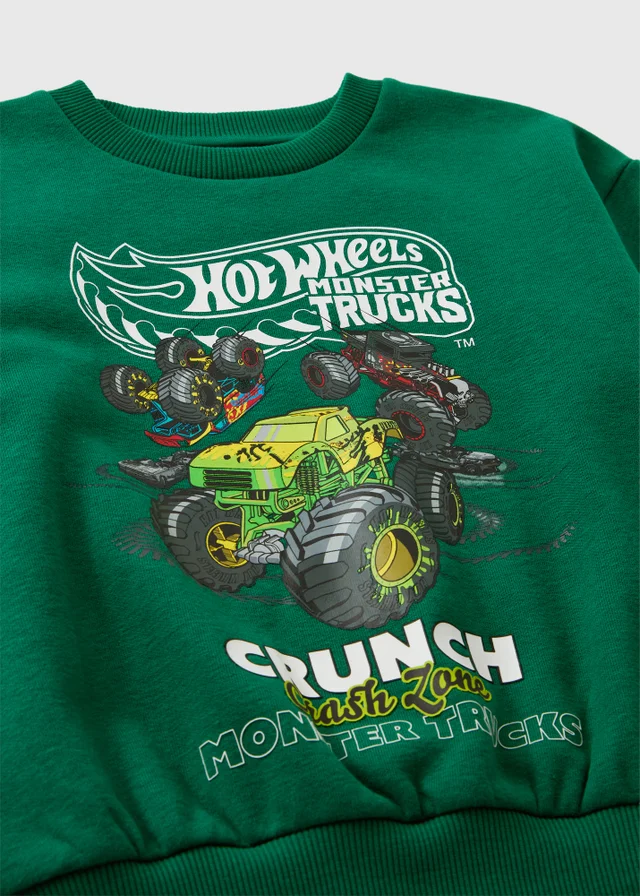 Hot Wheels Boys Green Monster Truck Sweatshirt (4-13yrs)