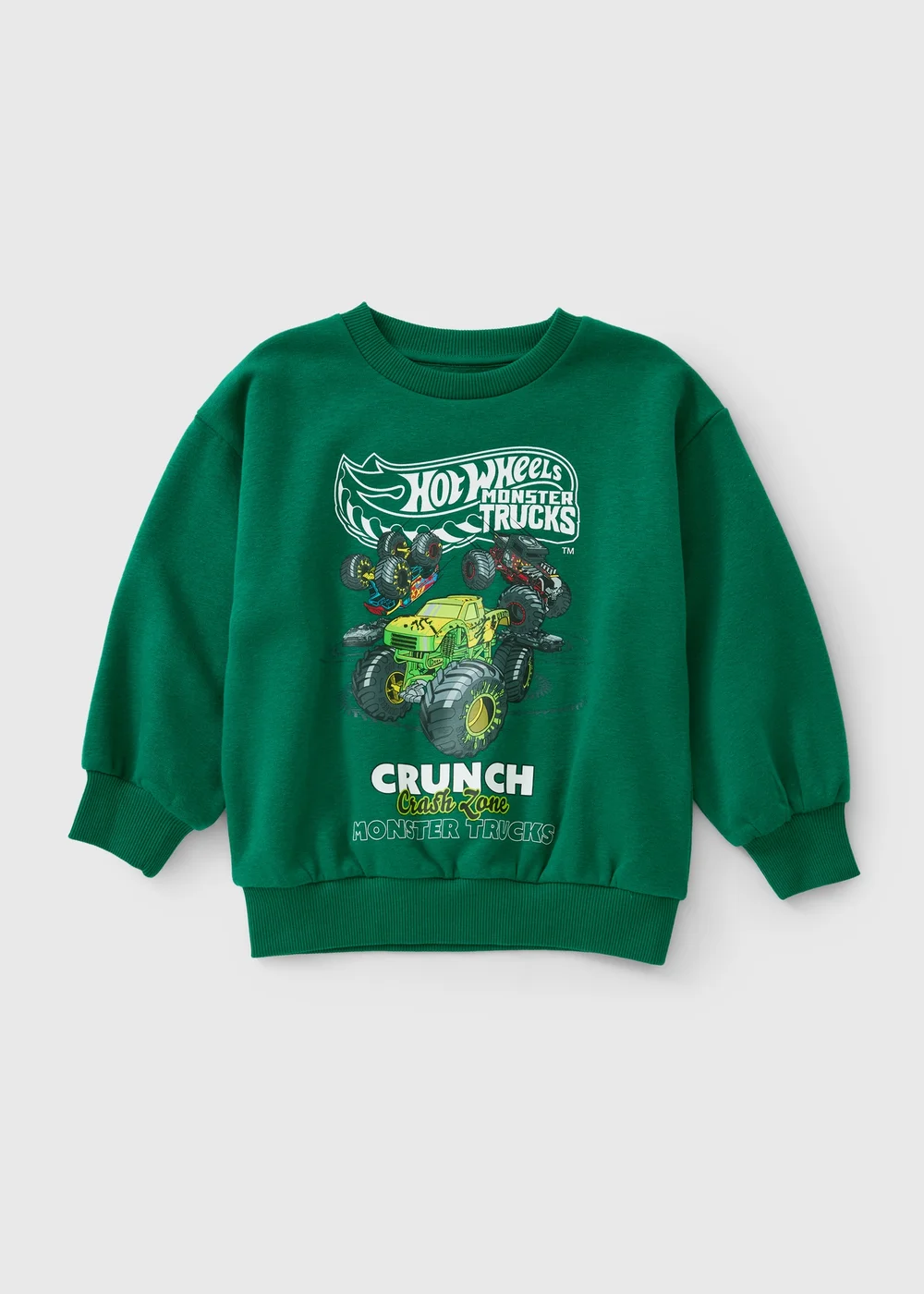 Hot Wheels Boys Green Monster Truck Sweatshirt (4-13yrs) - 8 Yrs Image 1