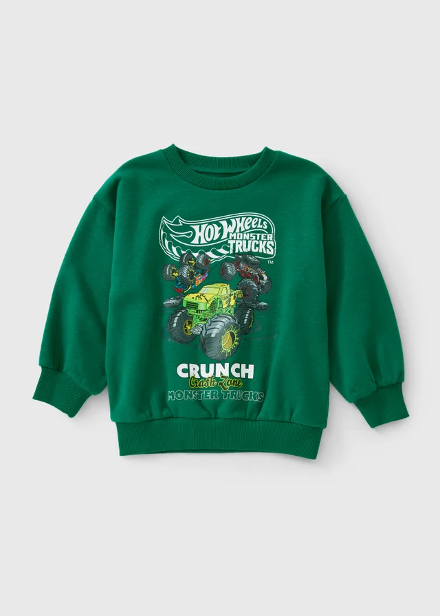 Hot Wheels Boys Green Monster Truck Sweatshirt (4-13yrs)
