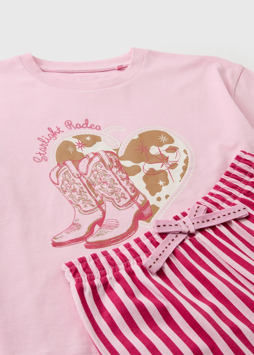 Girls Pink Cowgirl Pyjama Set (4-13yrs) - 4 Yrs Image 2