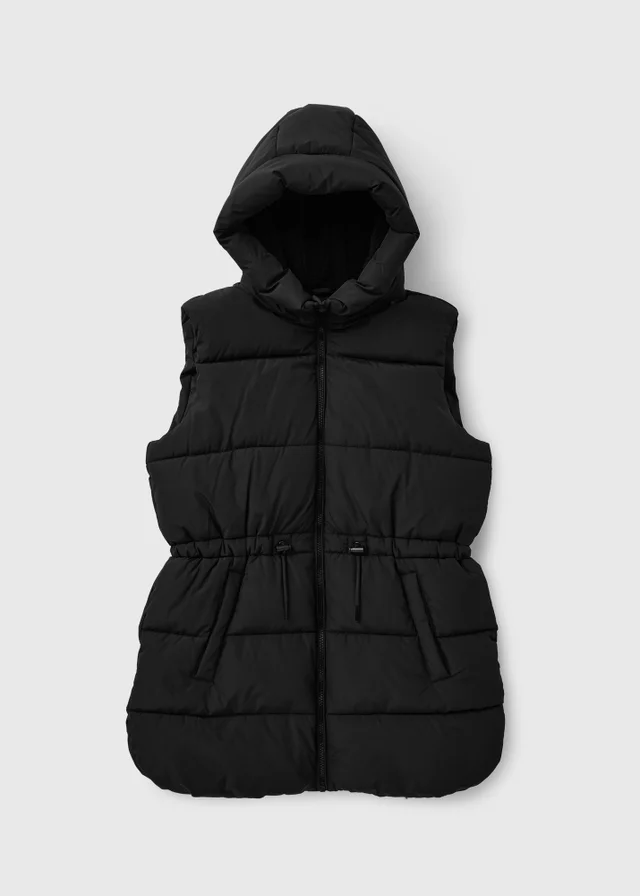 Girls Black Hooded Gilet (7-15 Yrs)