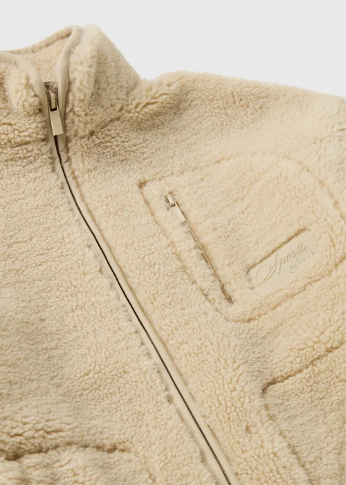 Girls Cream Sports Borg Jacket (7-15 Yrs) - 7 Yrs Image 2