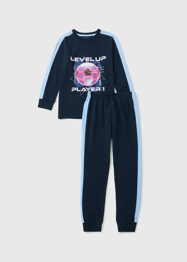 Boys Blue Football Pyjama Set (7-13yrs)