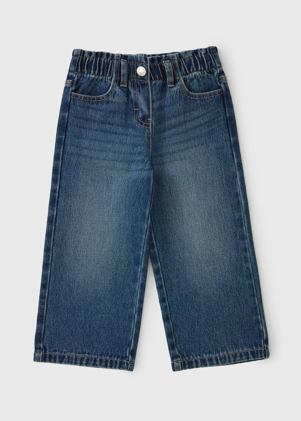 Girls Dark Blue Wide Leg Jeans (1-8yrs) - 1-1.5 Yrs Image 1