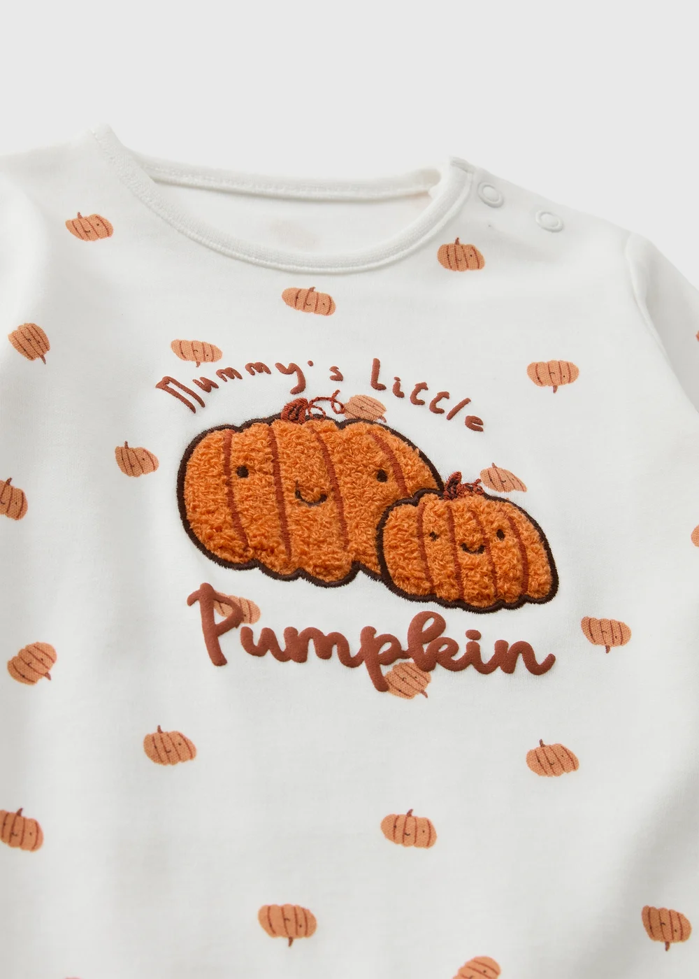 Baby Cream Mummy Pumpkin Sleepsuit (0-23mths) - 0-3 months Image 2