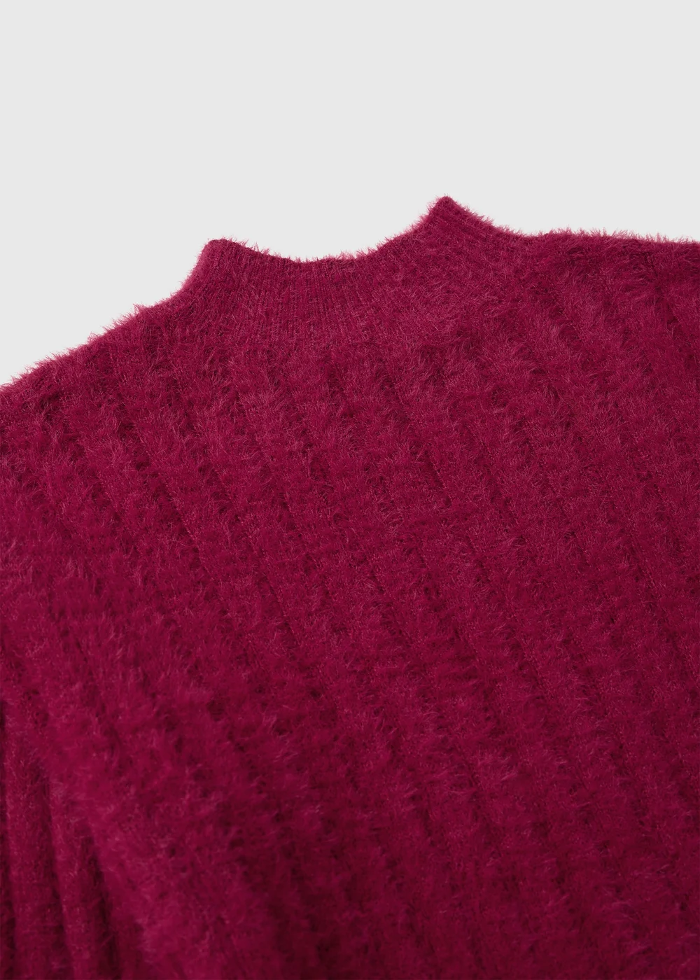 Girls' Burgundy Fluffy Knit Jumper (7-15 Yrs) - 7 Yrs Image 2