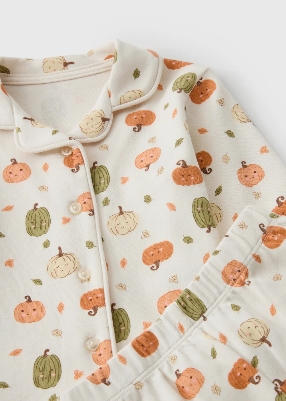 Baby Cream Pumpkin Pyjama Set (0-23mths) - 0-3 months Image 2