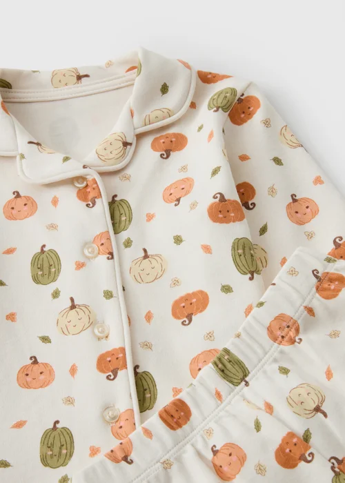 Baby Cream Pumpkin Pyjama Set (0-23mths) - 0-3 months Image 2