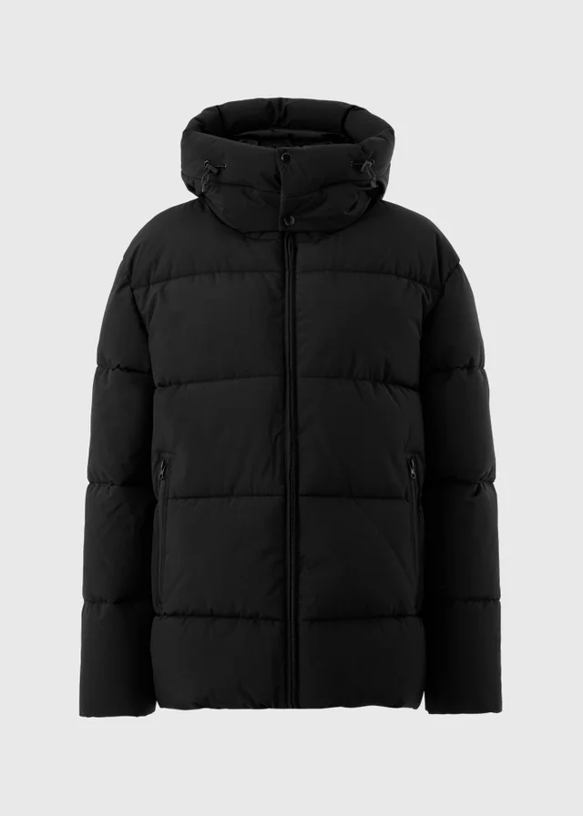 Black Mid Length Padded Coat