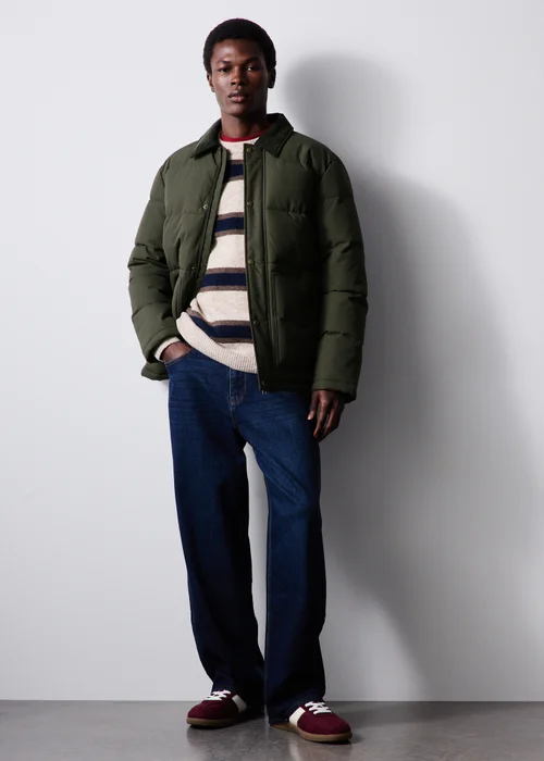 Khaki Canvas Puffa Coat - XS Image 4