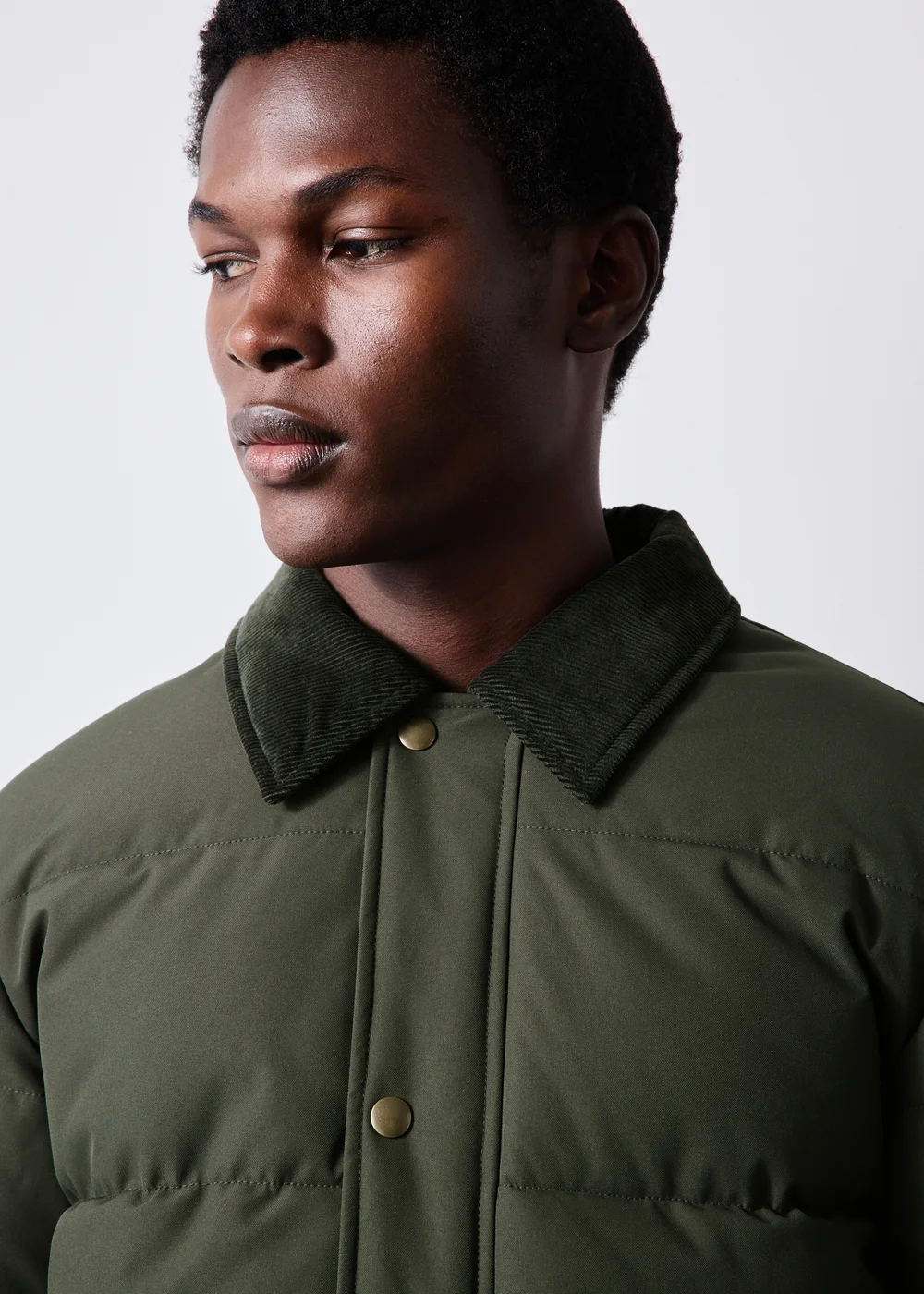 Khaki Canvas Puffa Coat - XS Image 3