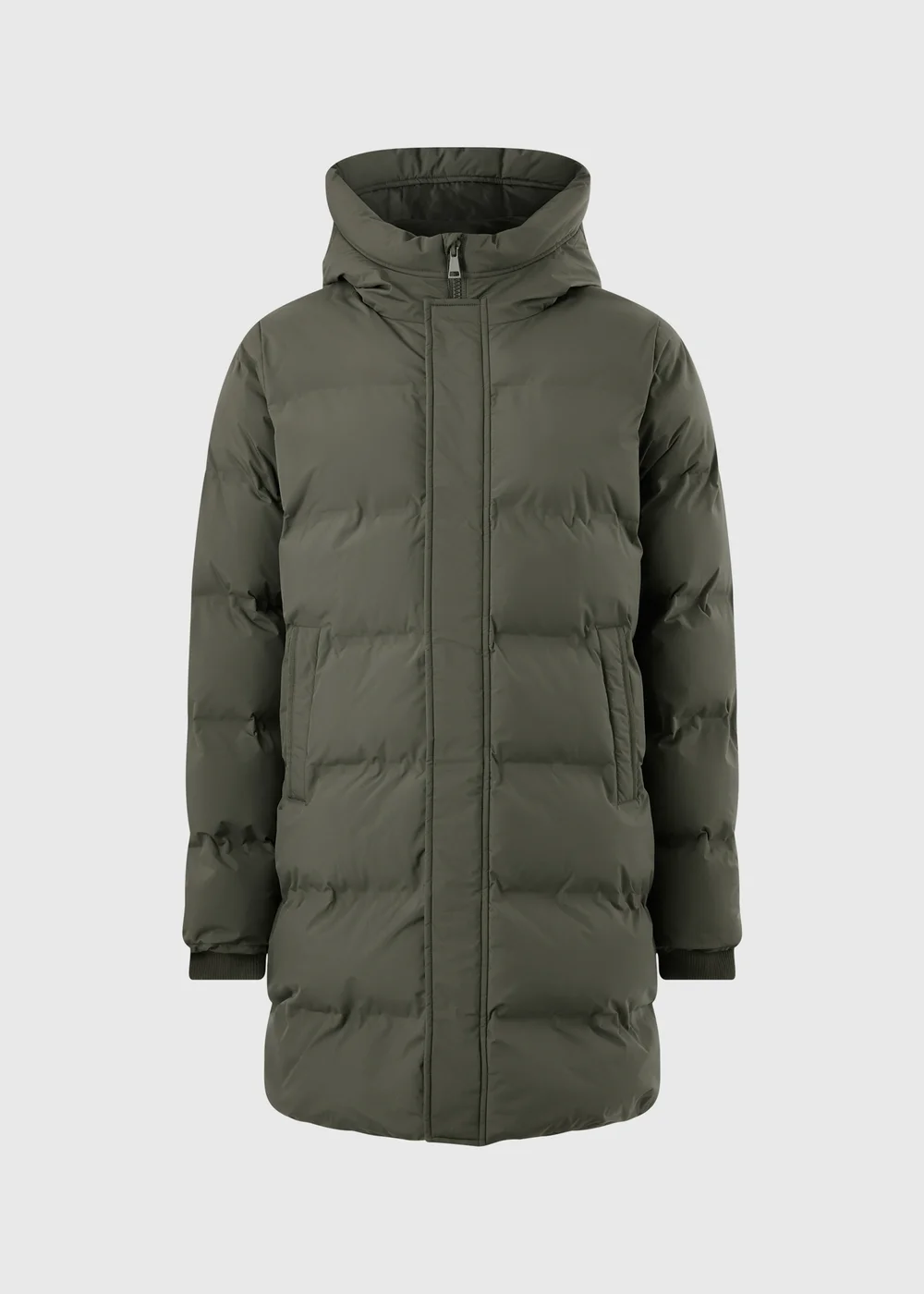 Khaki Longline Puffer Coat - XS Image 1