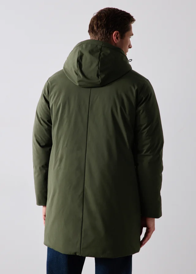 Khaki Padded Showerproof Parka Coat