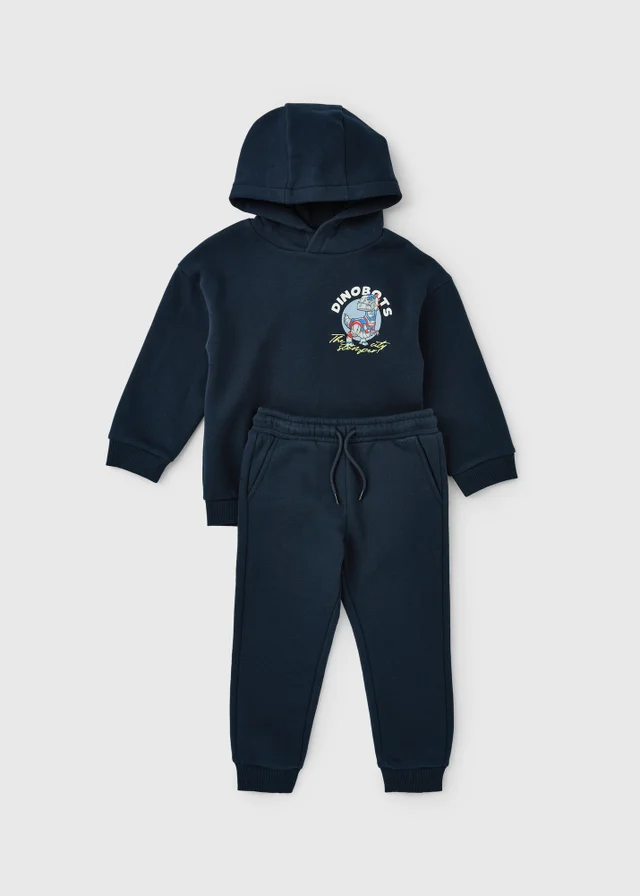 Boys Navy Dinobots Hoodie & Jogging Bottoms Set (1-8yrs)