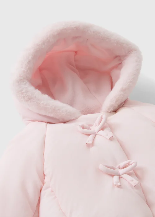 Baby Pink Bow Coat (0-23mths) - 3-6 months Image 2