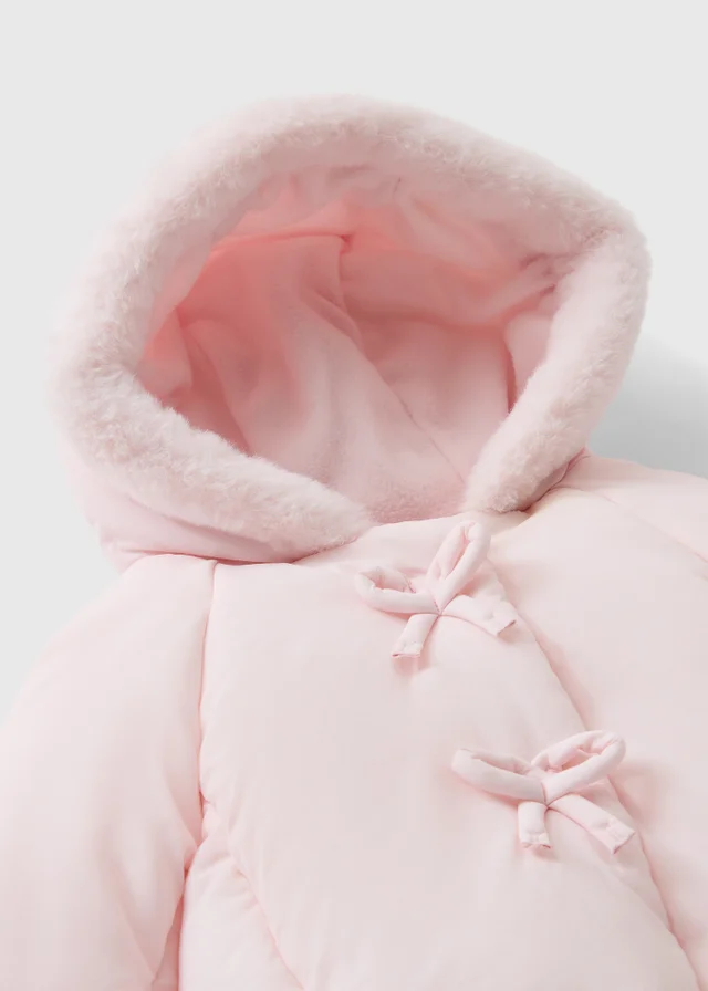 Baby Pink Bow Coat (0-23mths)