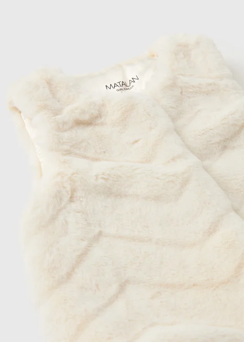 Girls Cream Faux Fur Gilet (1-8 Yrs) - 1-1.5 Yrs Image 2