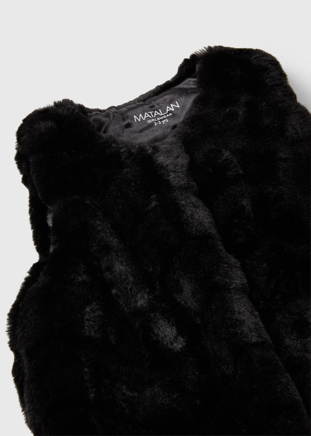 Girls Black Faux Fur Gilet (1-8 Yrs) - 1-1.5 Yrs Image 2