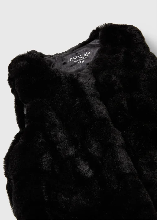 Girls Black Faux Fur Gilet (1-8 Yrs) - 1-1.5 Yrs Image 2