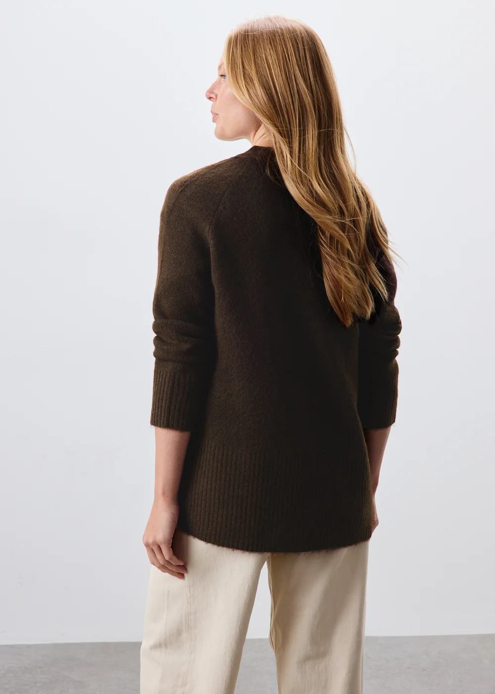 Chocolate Brown Soft Touch Longline Cardigan - XS Image 1