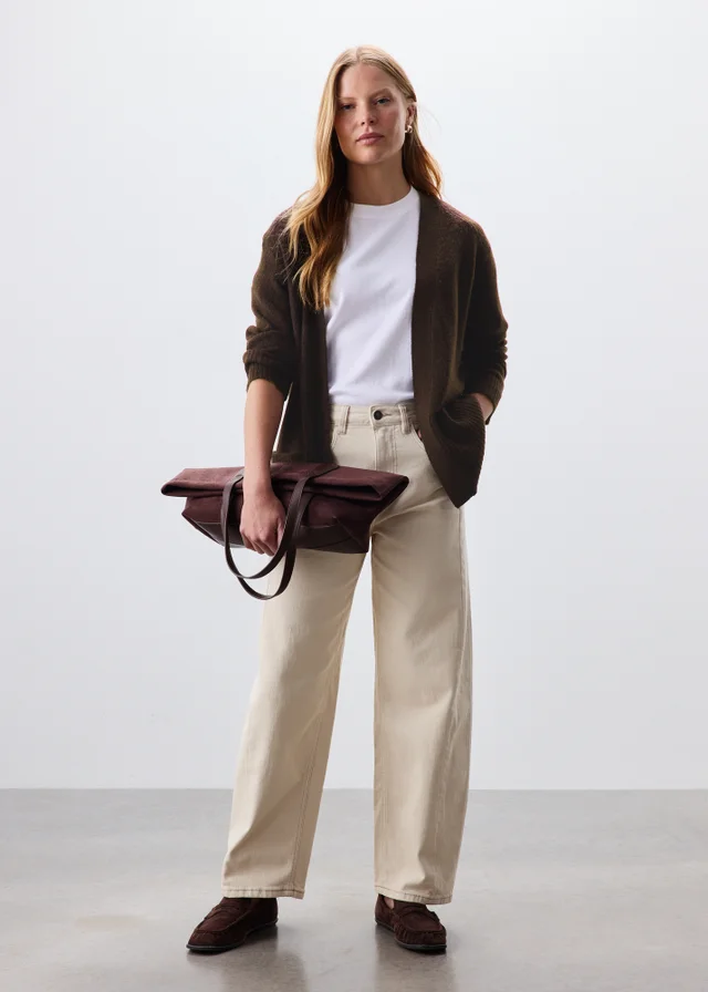 Chocolate Brown Soft Touch Longline Cardigan