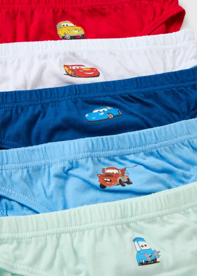 Disney Cars 5 Pack Boys Multicolour Briefs (1-7yrs)