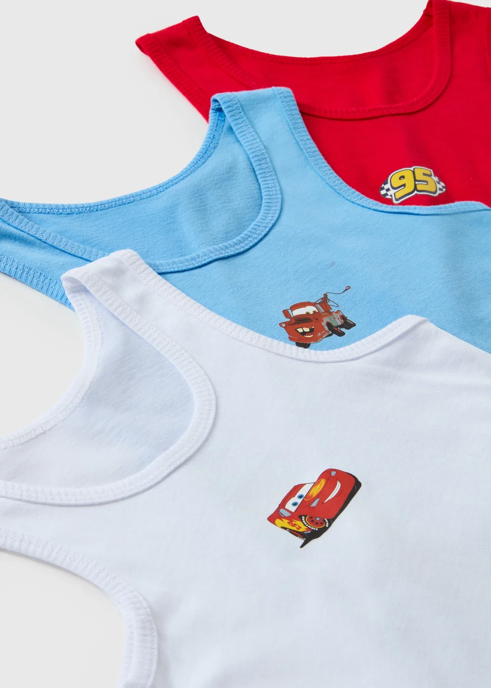 3 Pack Disney Cars Multicolour Vest (1-7yrs) - 1-1.5 Yrs Image 2