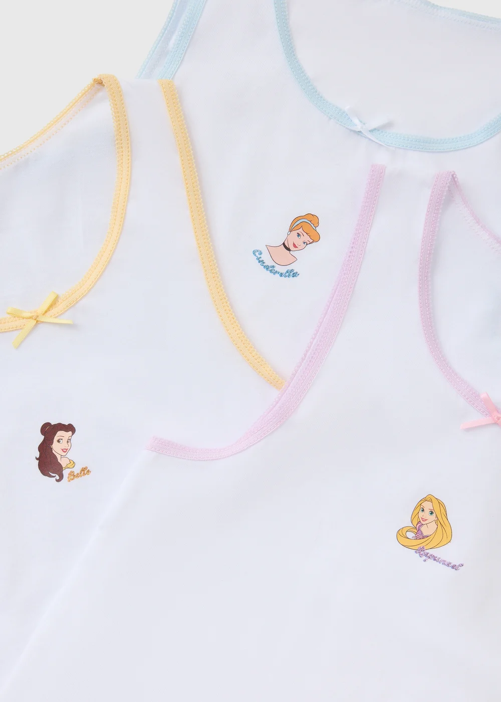 Disney Princess 3 Pack Girls White Vests (1-7yrs) - 1-1.5 Yrs Image 2