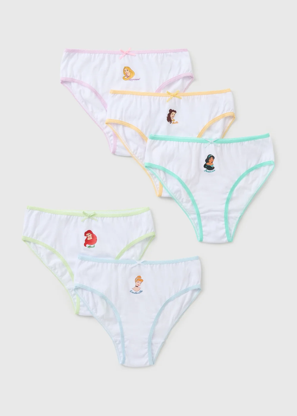 Disney Princess 5 Pack White Knickers (1-7yrs) - 1.5-2 Yrs Image 1