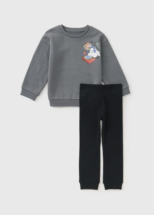 Boys Grey Spooky Top & Legging Set (1-8yrs) - 1.5-2 Yrs Image 1